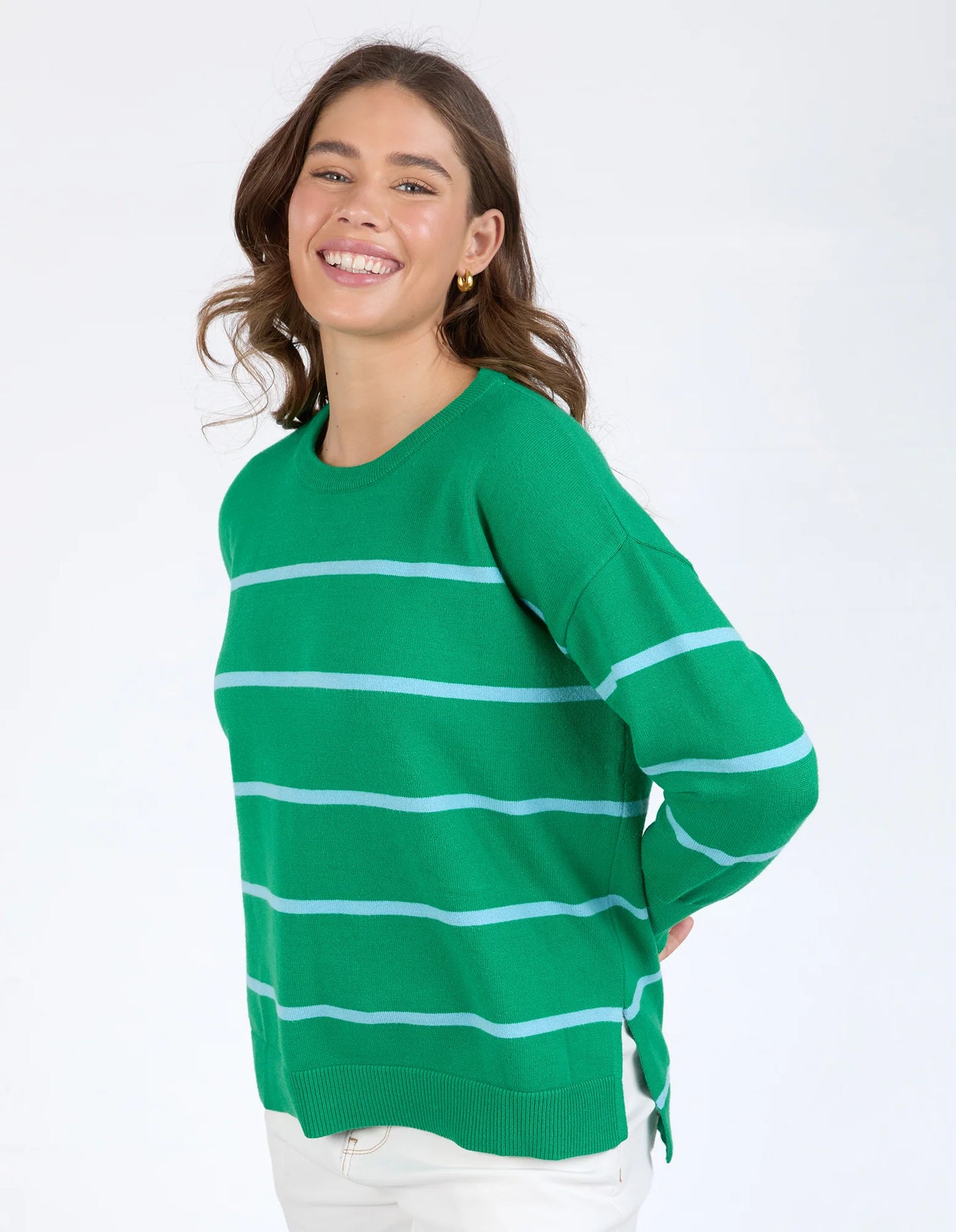 Charlie Stripe Knit - Pine Green