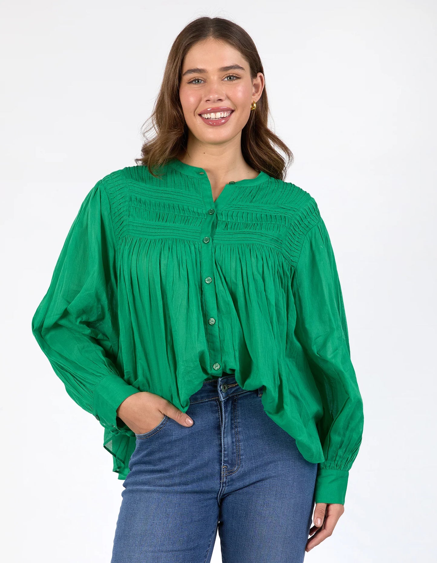 Montana Blouse- Pine Green