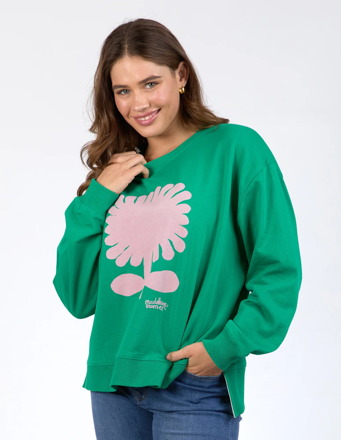 Madeline Stamer Crew- Pine Green