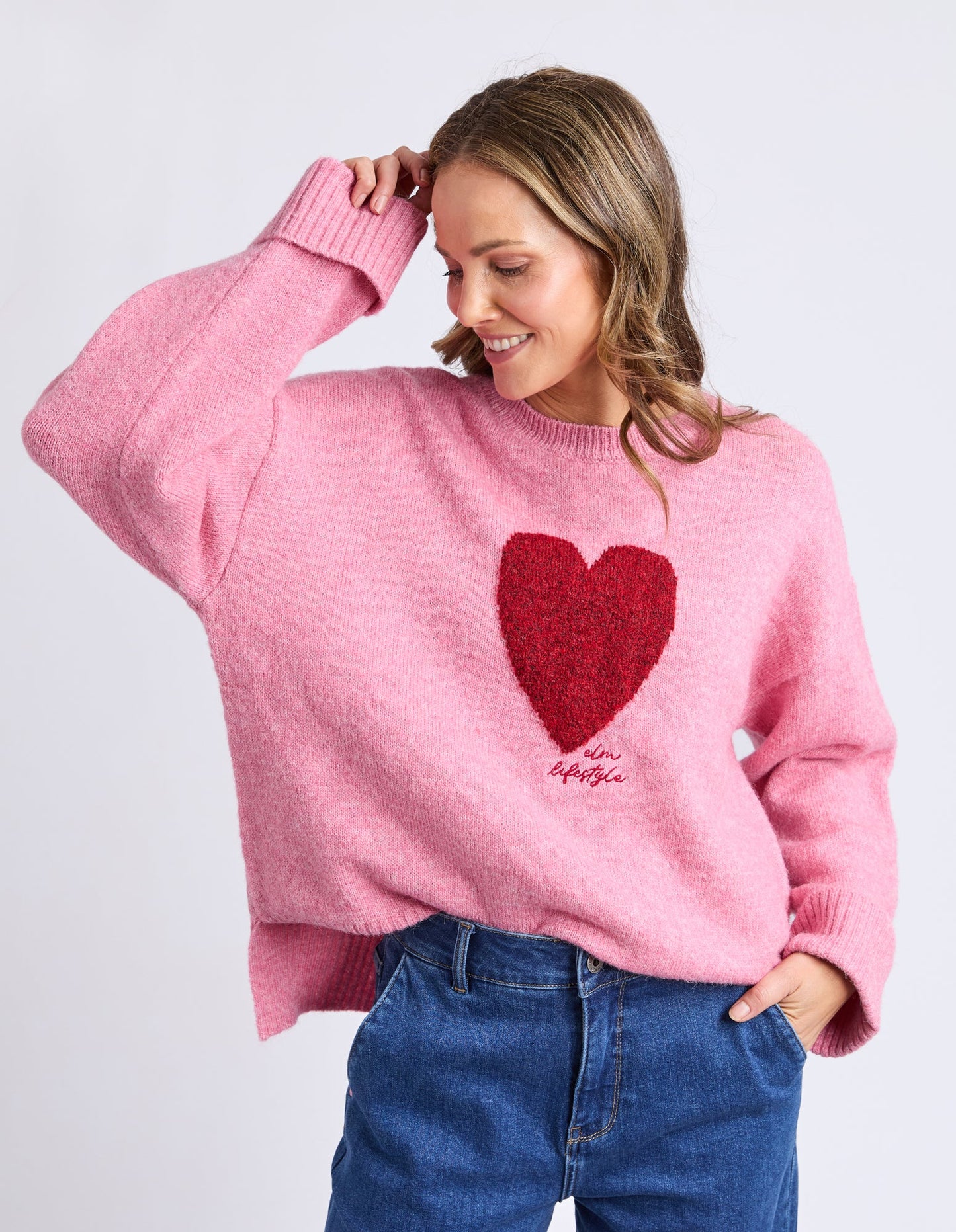 Elm Heart Knit- Quartz Pink