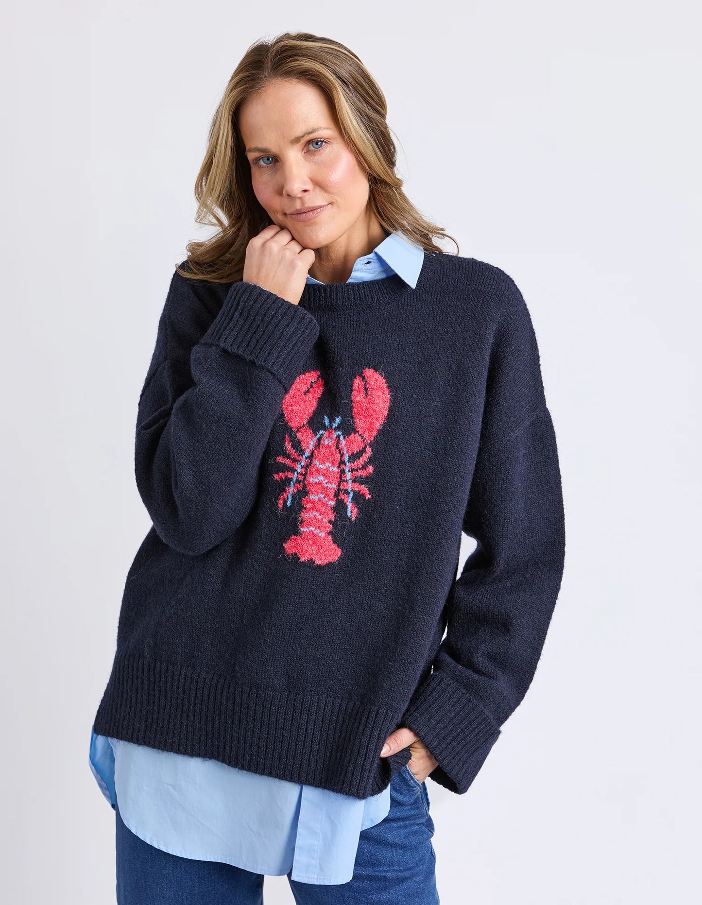 Elm Lobster Knit - Navy