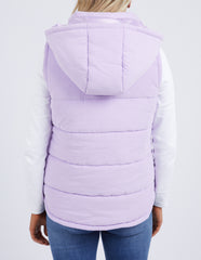 Cord Puffer Vest - Lilac