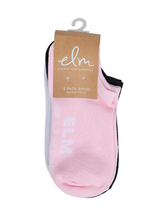 ELM No Show Sock- 3 Pack