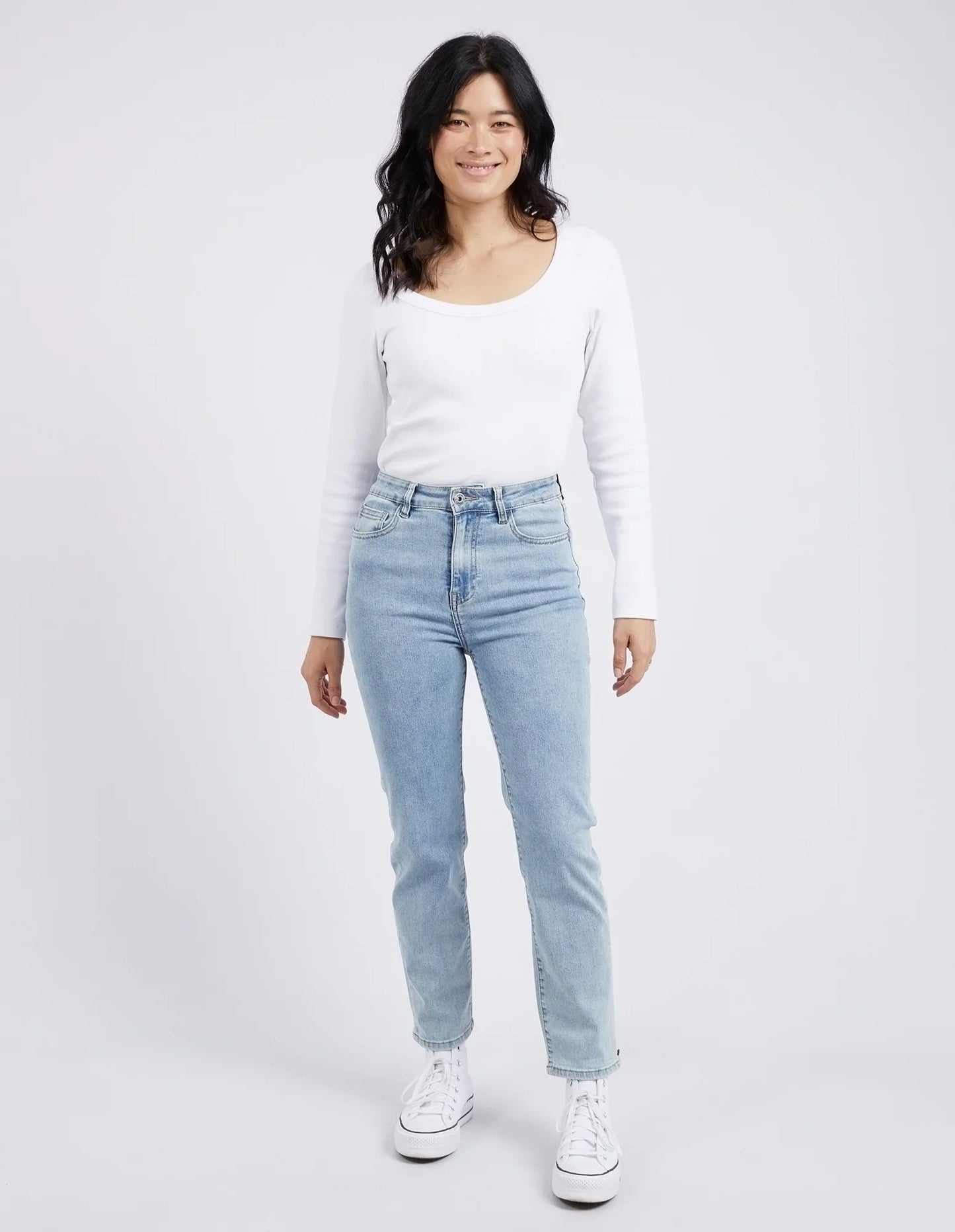 Ada Straight Leg Jean - Light Blue Wash