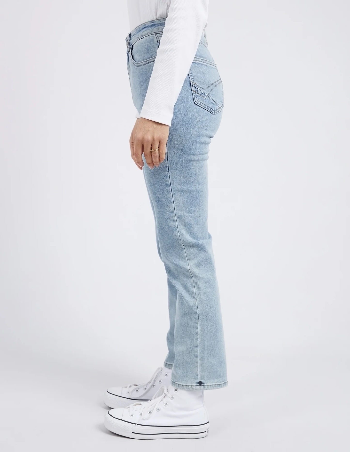 Ada Straight Leg Jean - Light Blue Wash
