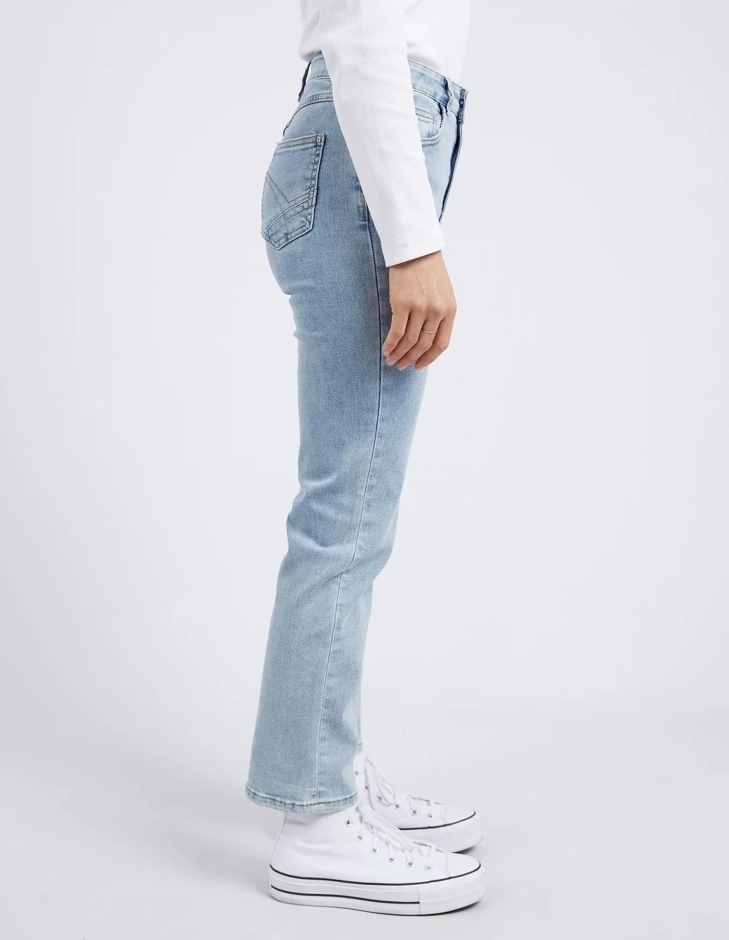 Ada Straight Leg Jean - Light Blue Wash