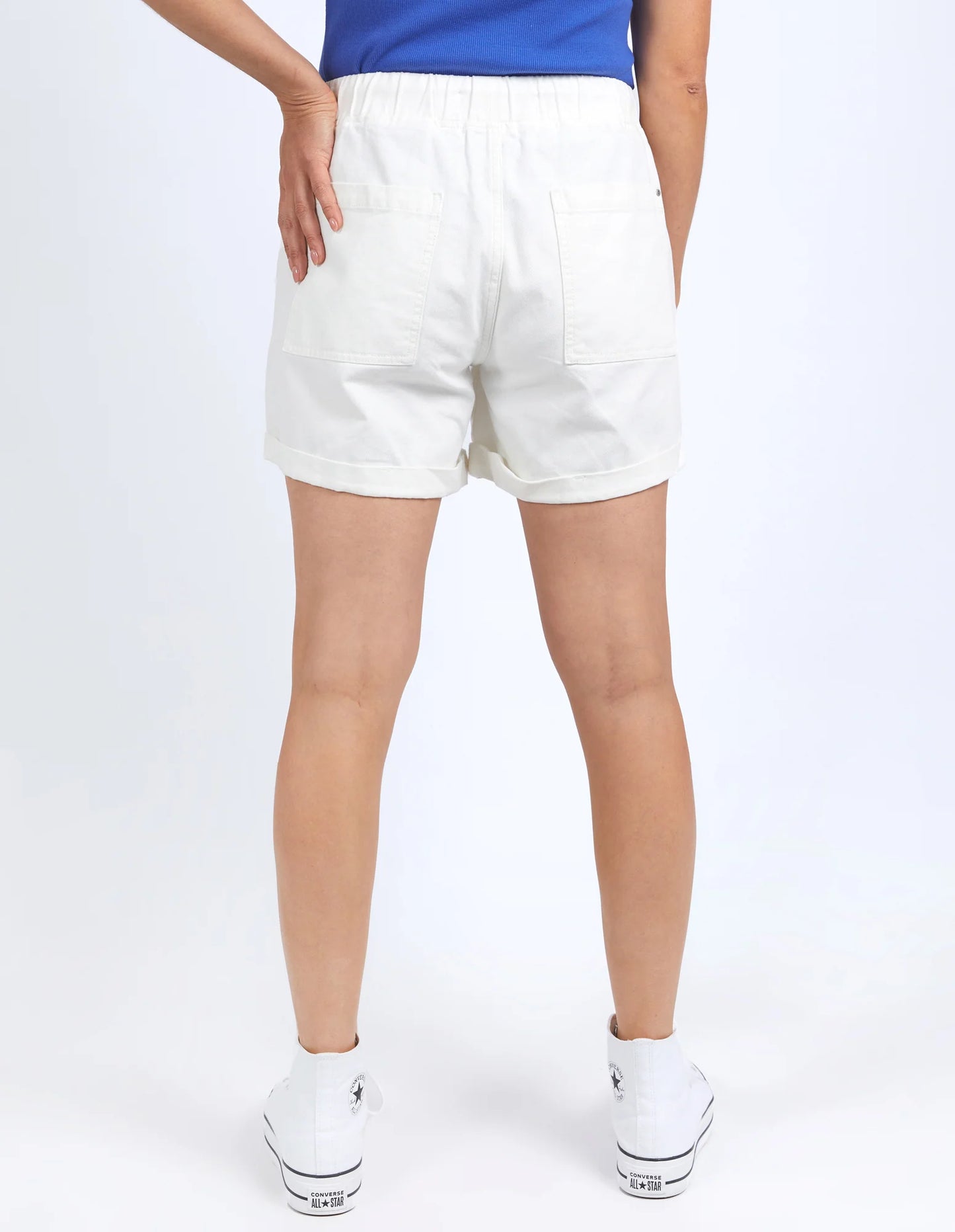 Emma Relaxed Denim Short- White