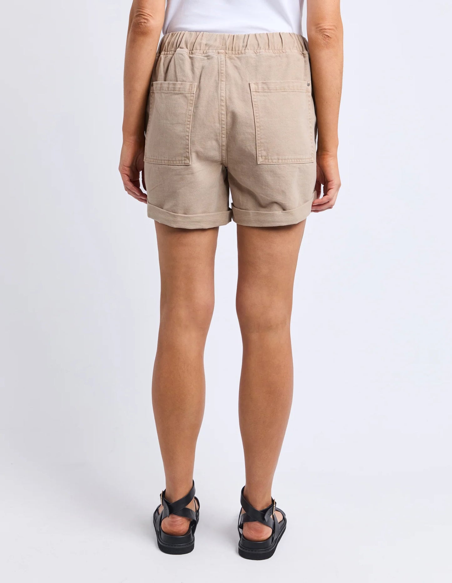 Emma Relaxed Denim Short- Latte