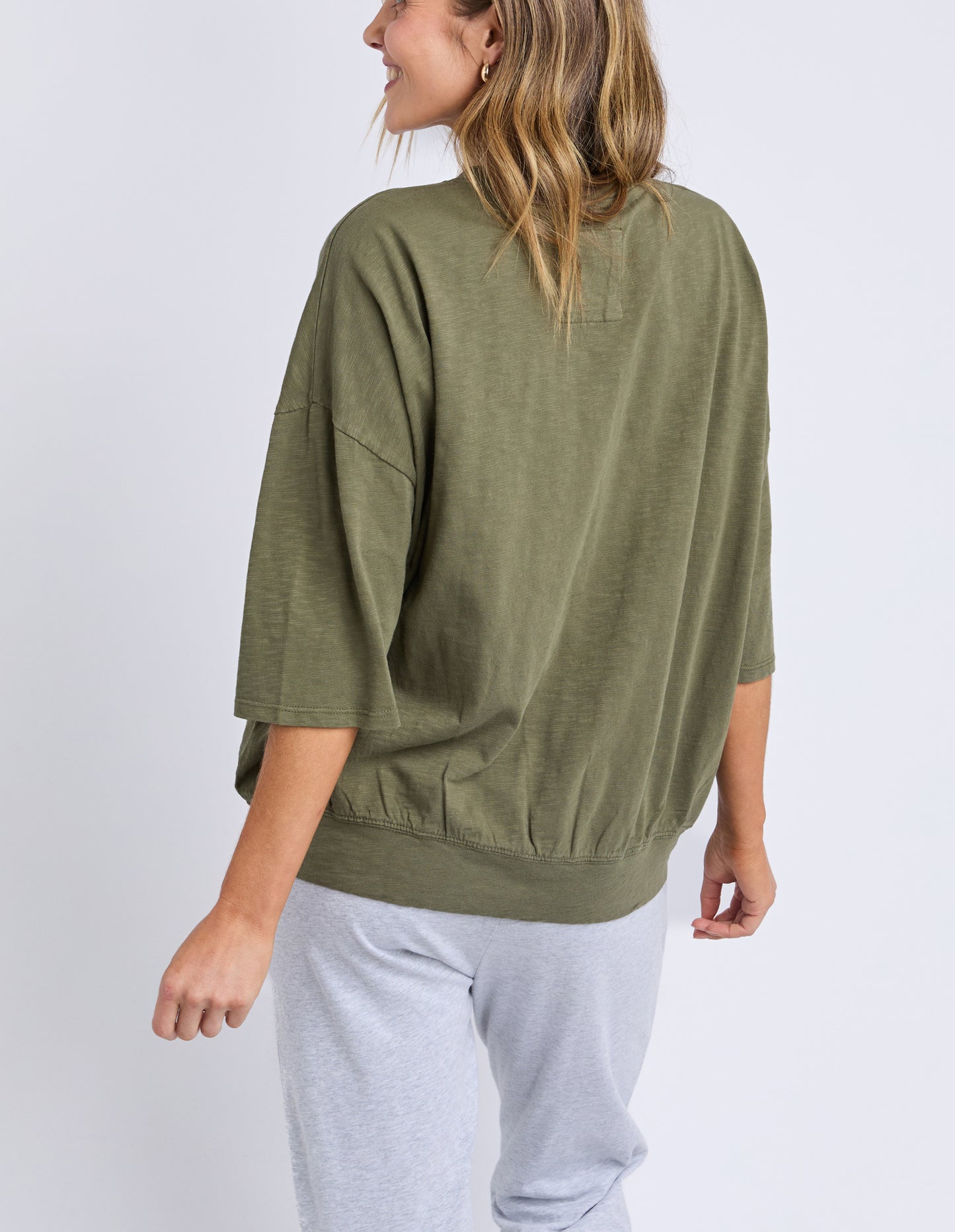 Mazie Round Sweat - Dark Khaki