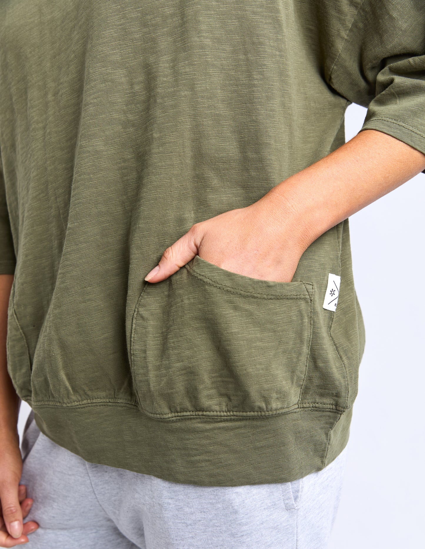 Mazie Round Sweat - Dark Khaki