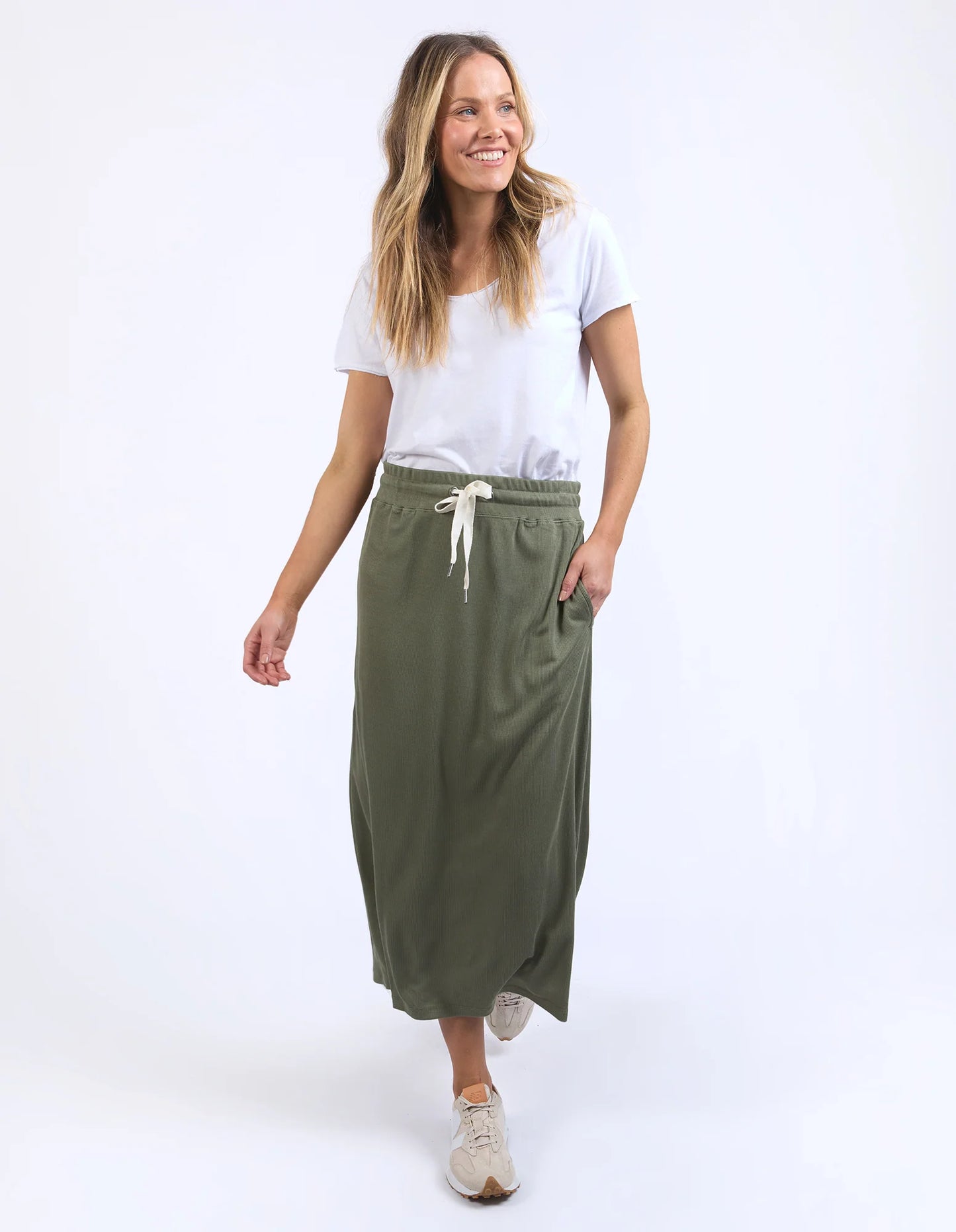 Xanthe Rib Skirt- Clover