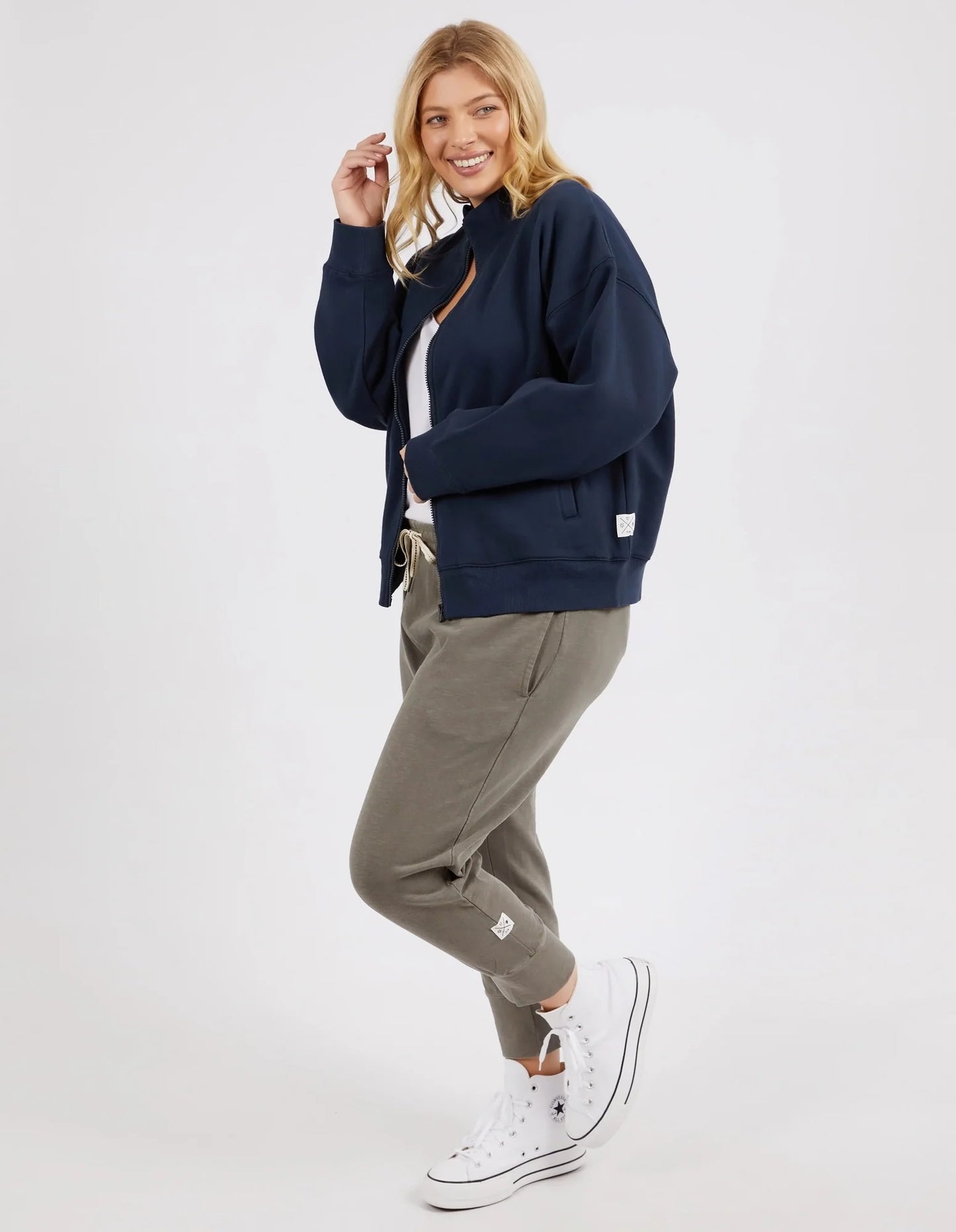 Kelcey Zip Thru - Navy