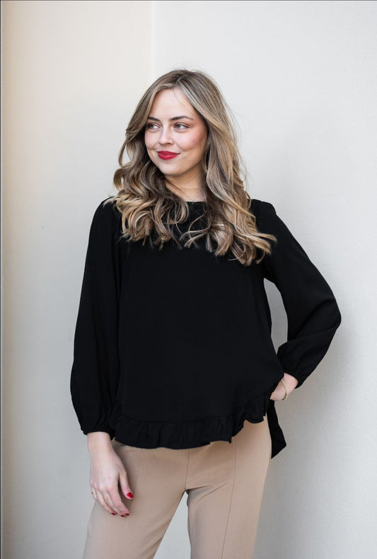 Frill Top- Black