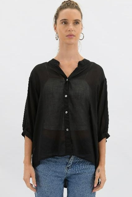 Lara Linen Shirt - Black