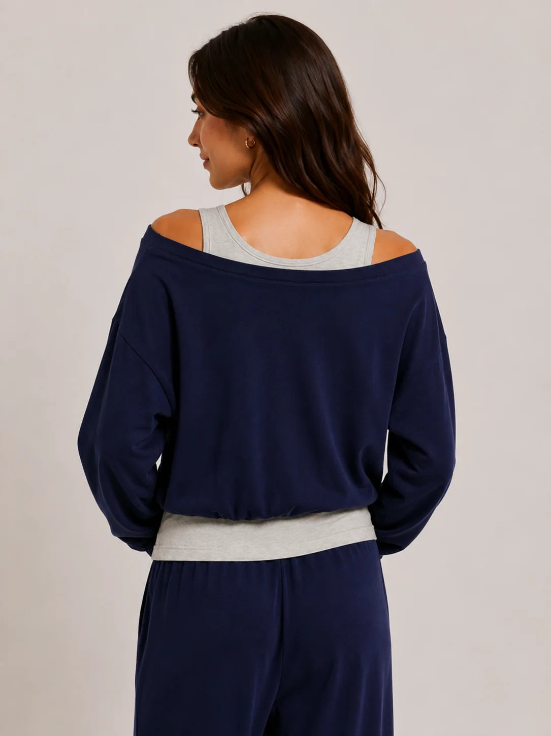 Dixie Double Layer Top- Navy