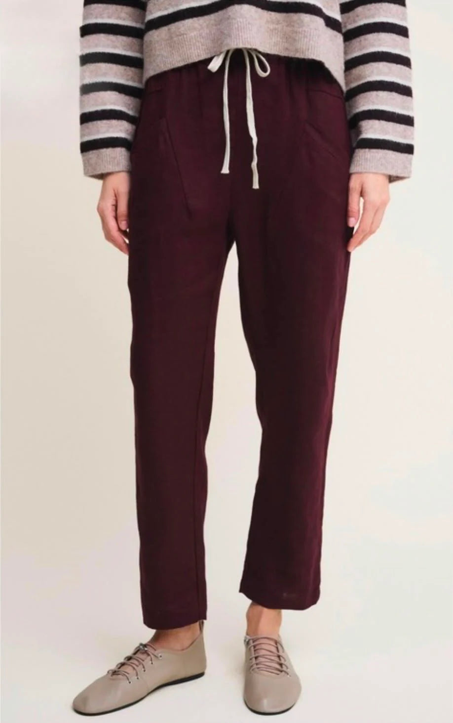 Luxe Linen Pant - Plum