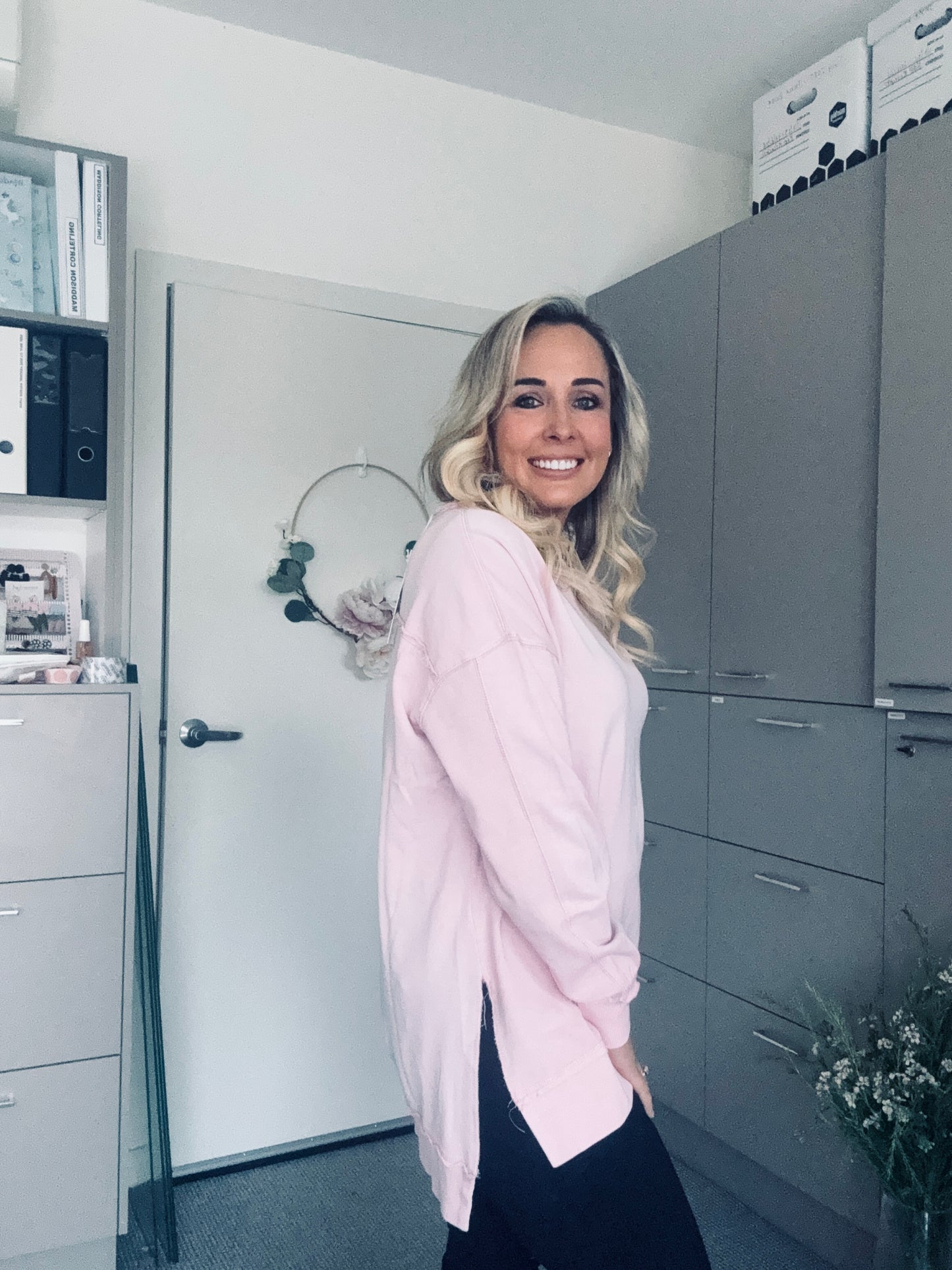 Fleur Crew- Pink