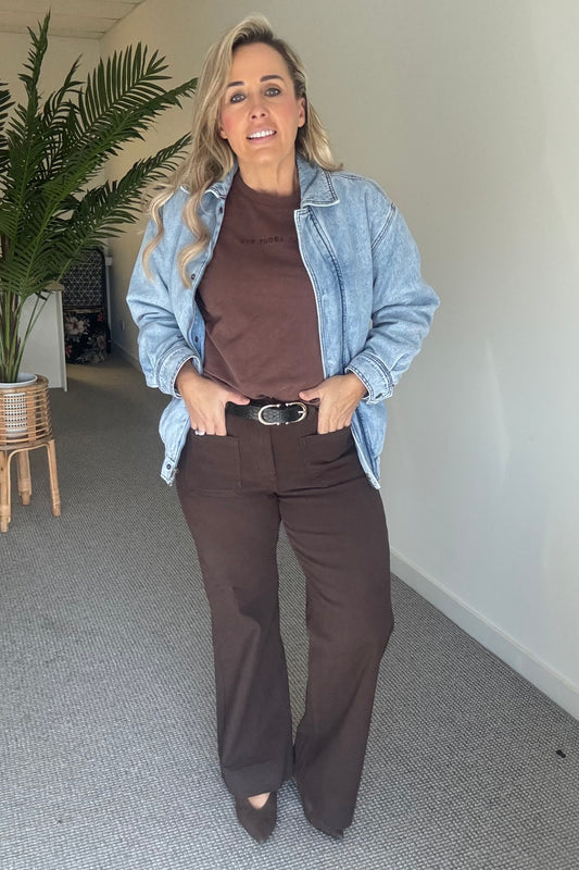 Beccy Stretch Straight Jean - Chocolate