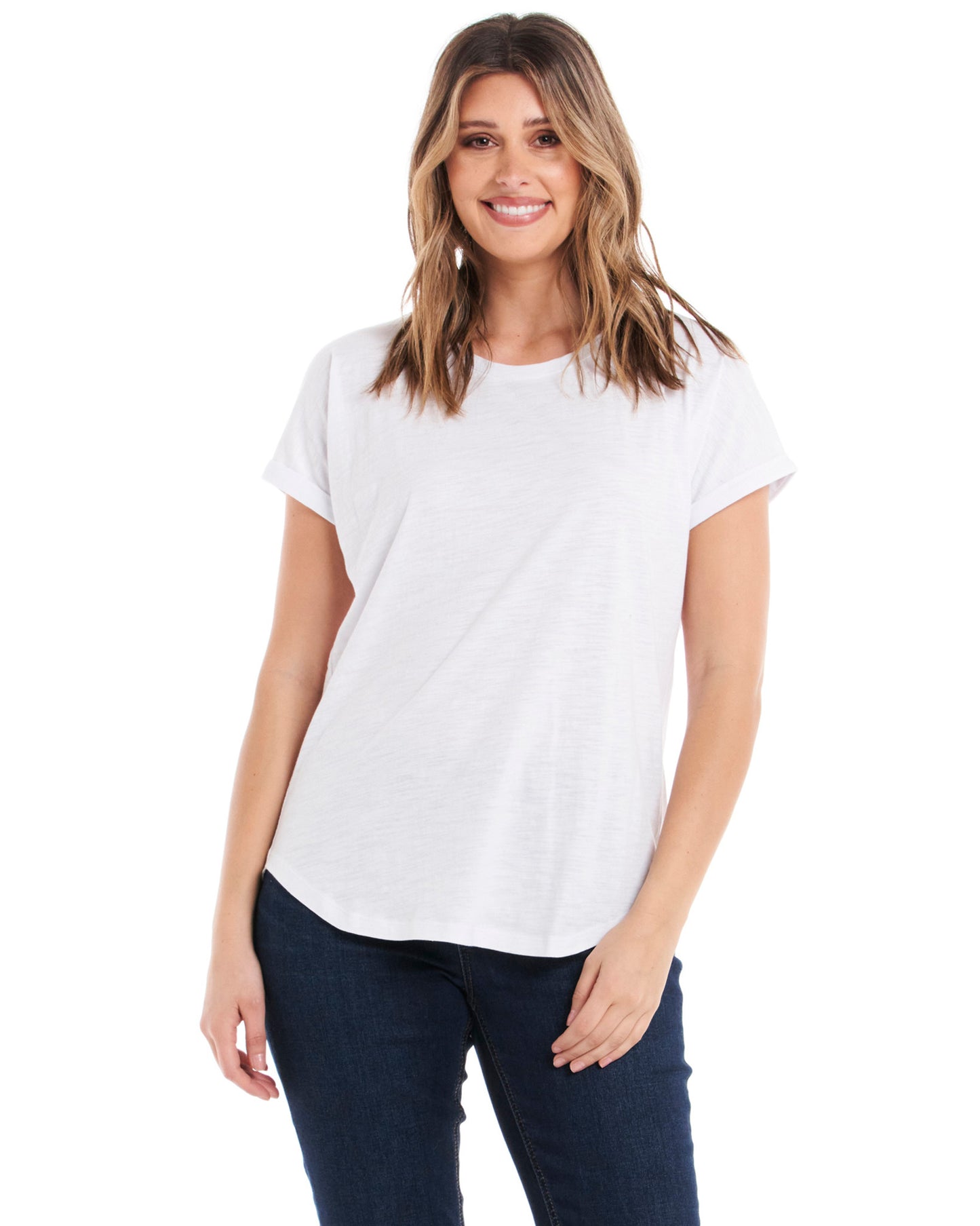 Hailey Short Sleeve Tee- White