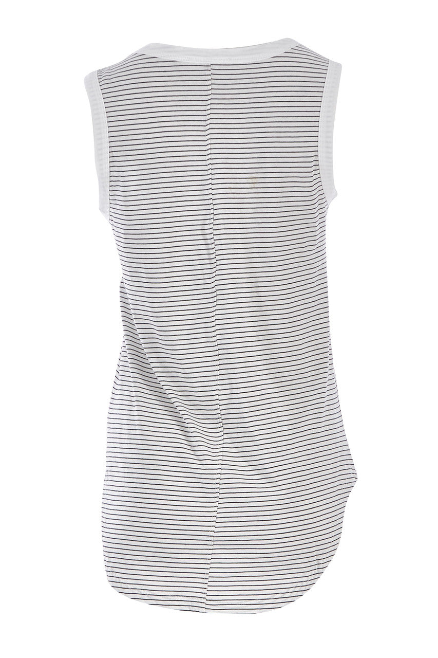 Keira Tank- Black/White Stripe