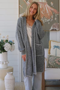 Grey Stitched Cardigan