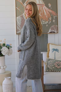 Grey Stitched Cardigan