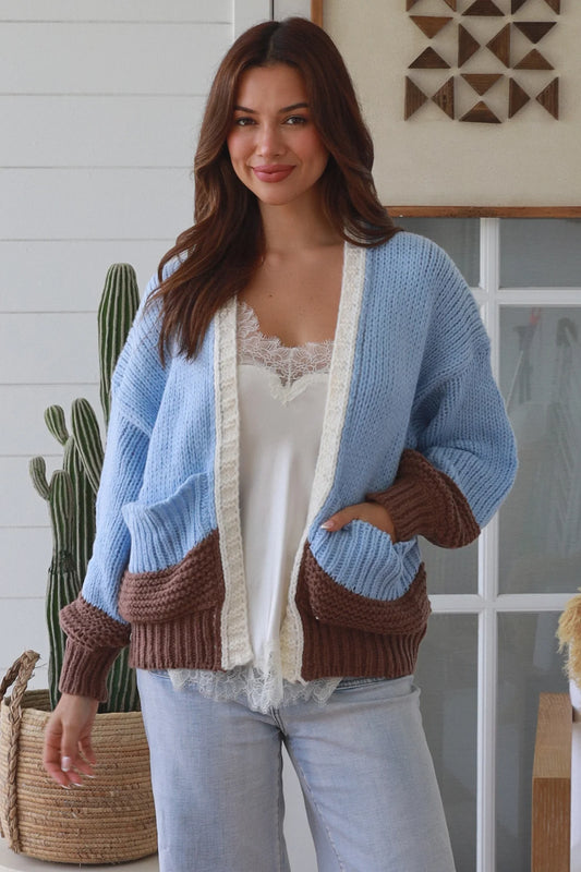 Cloud Cardi - Choc/Blue