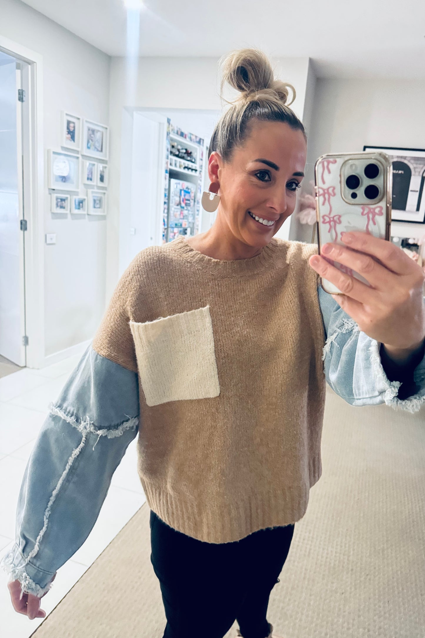 Belle Knit - Denim/Taupe