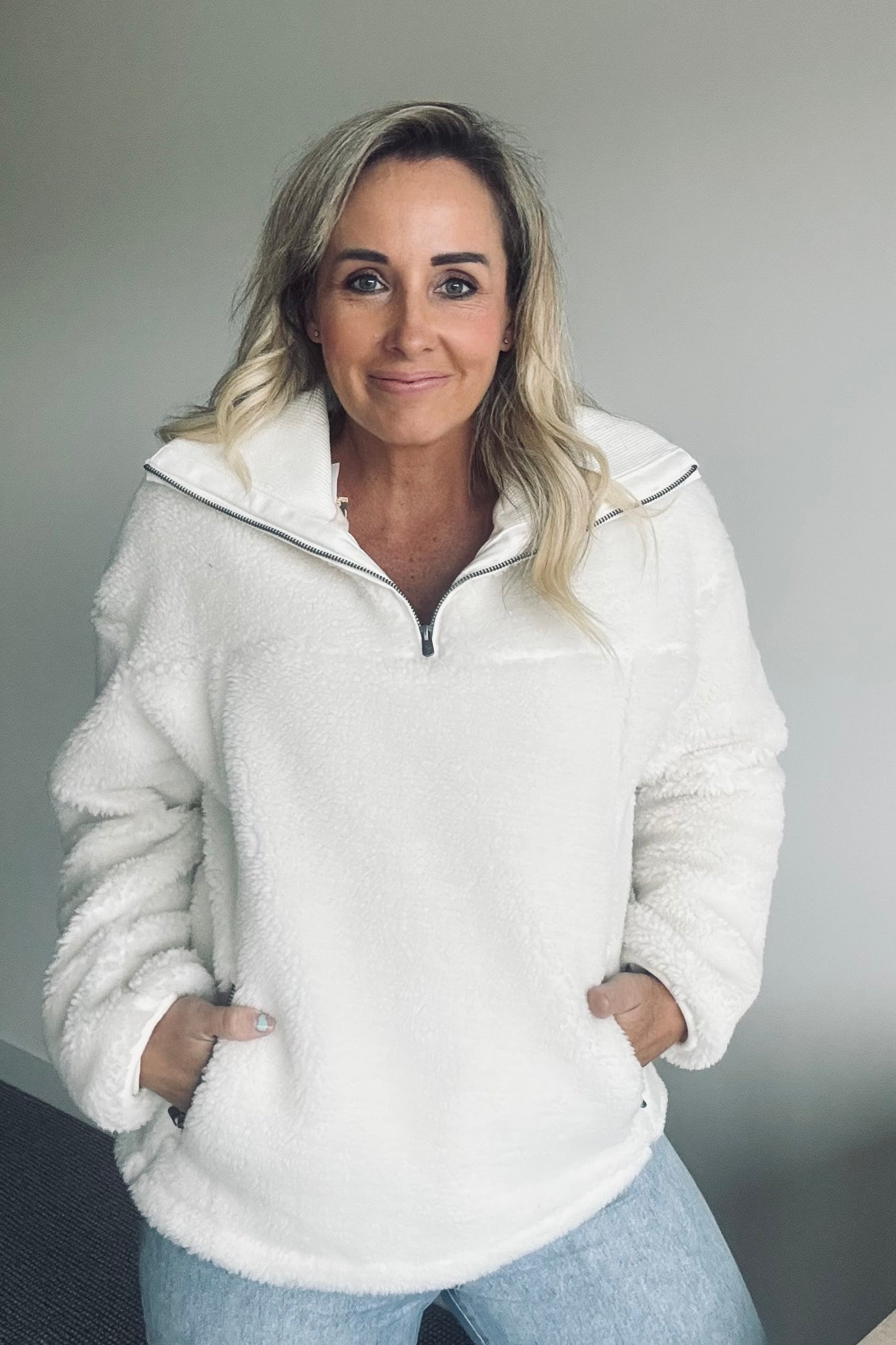 North 1/4 Zip Fleece - Pearl