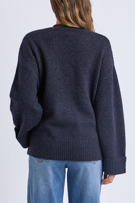 Elm Heart Knit- Navy