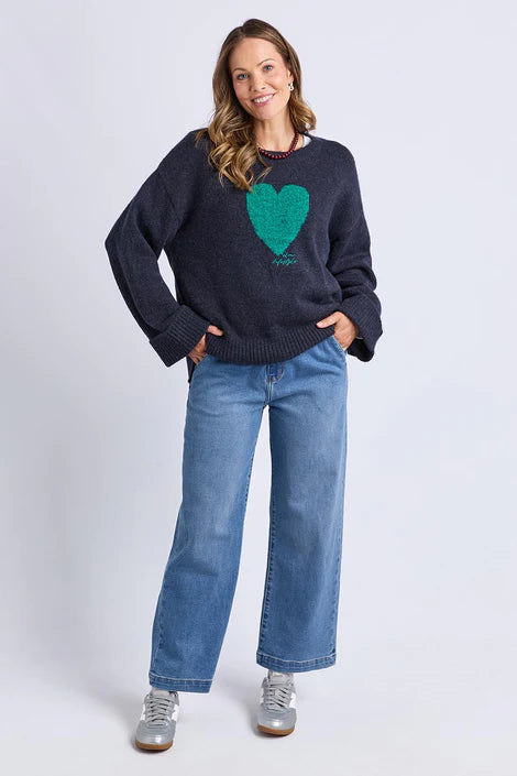Elm Heart Knit- Navy