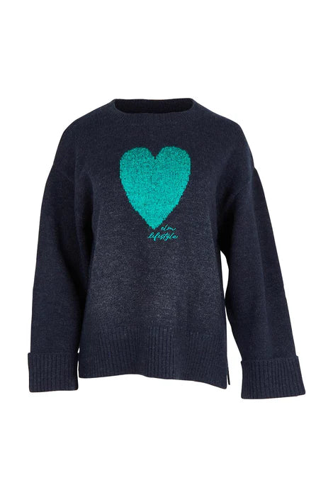 Elm Heart Knit- Navy
