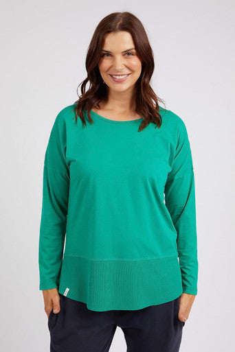 Fundamental Rib L/S Tee- Winter Green