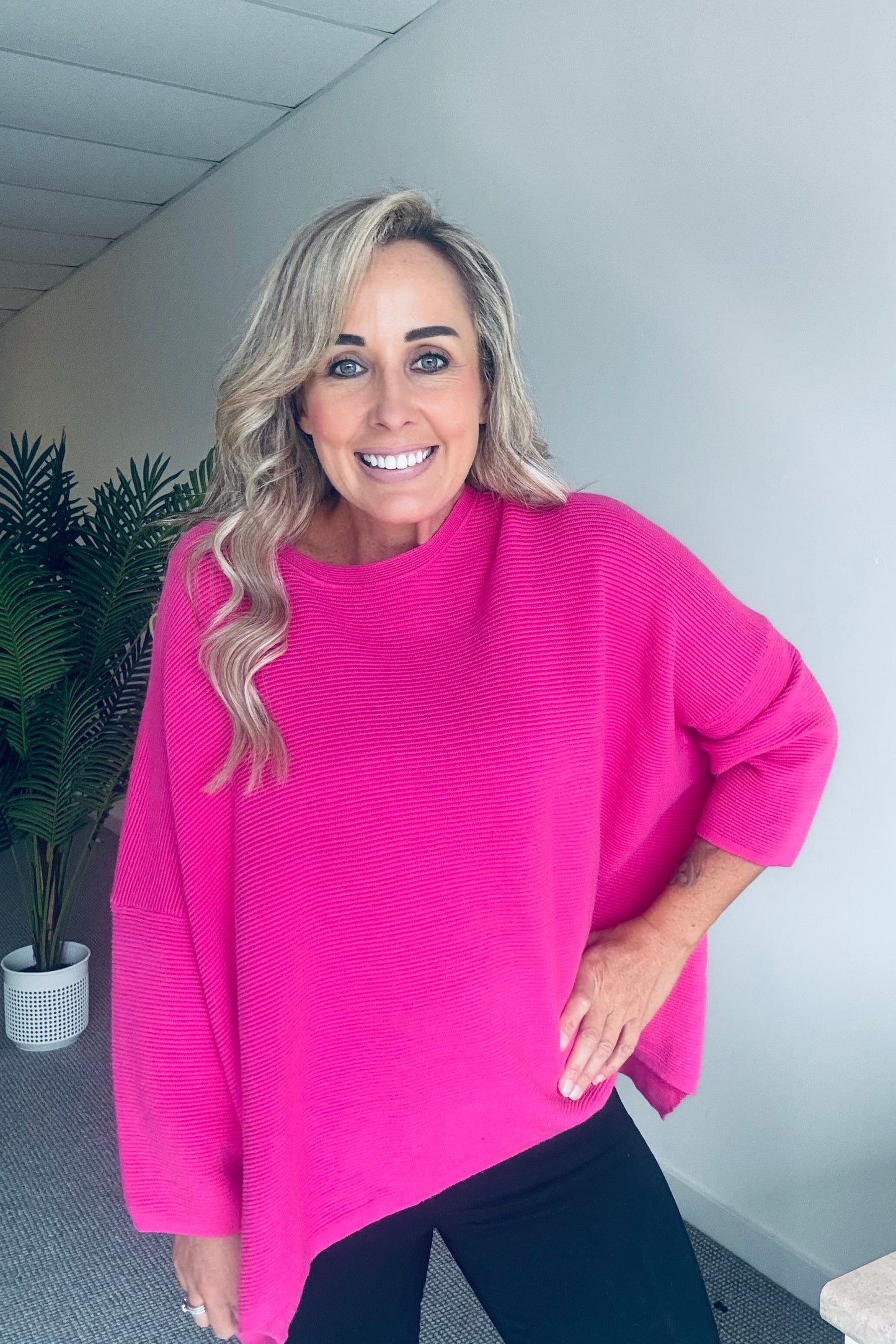 Boxy Knit - Hot Pink