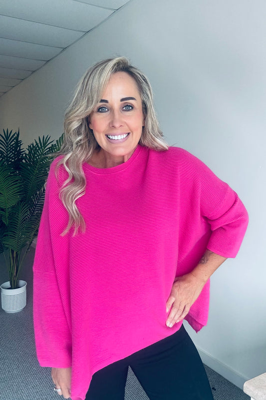 Boxy Knit - Hot Pink