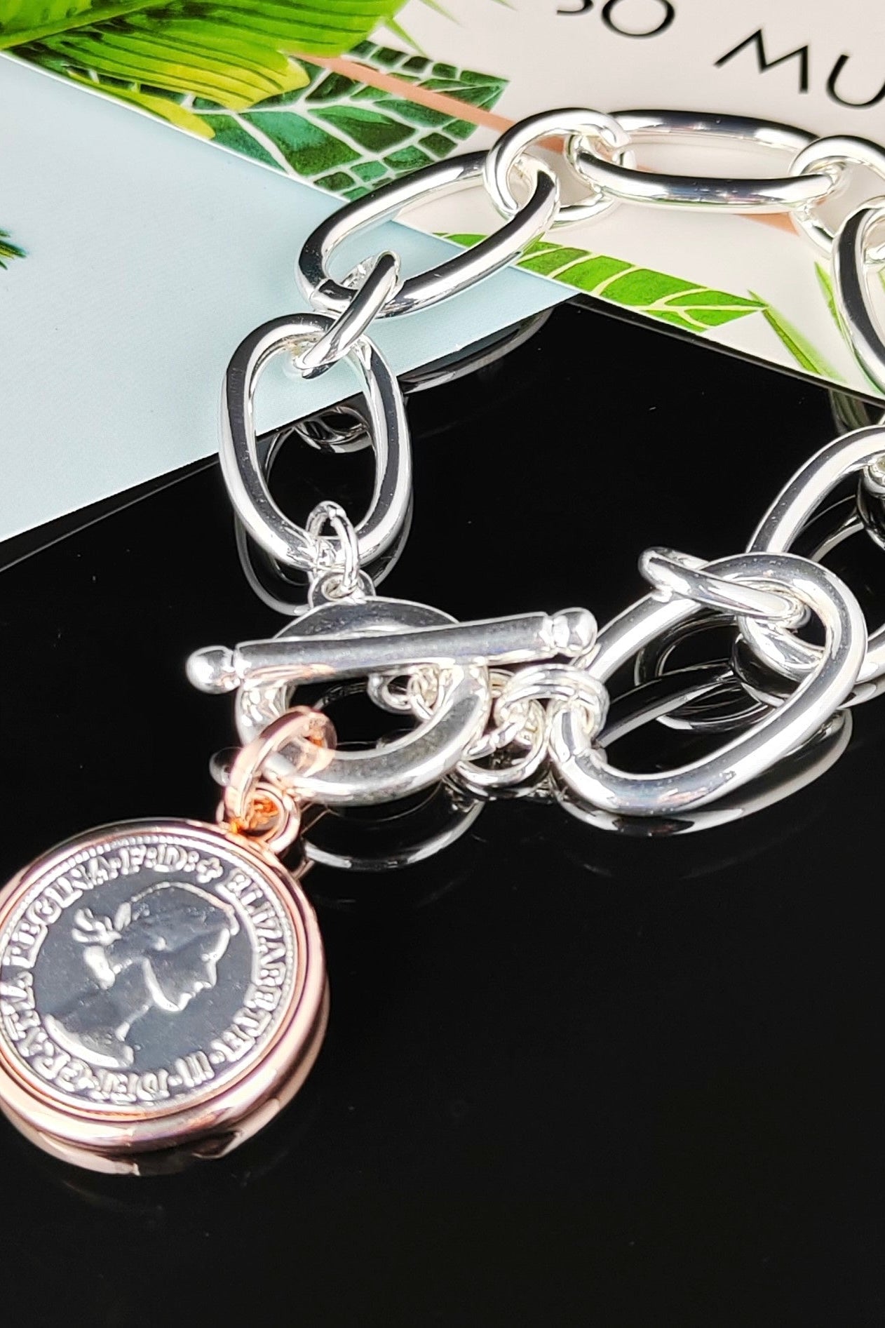 Loop Coin Bracelet- Silver