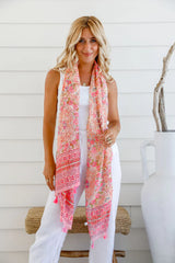 Coral Paisley Scarf