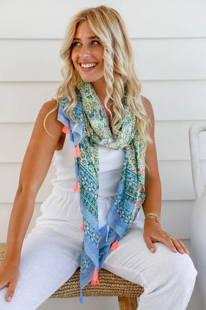 Green/Blue Paisley Scarf