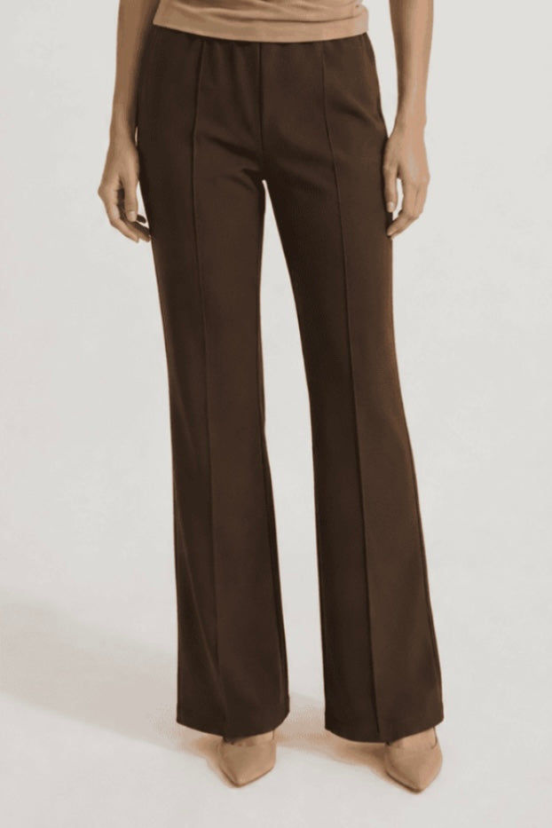 Pull On Elastic Dress Pant- Chocolate