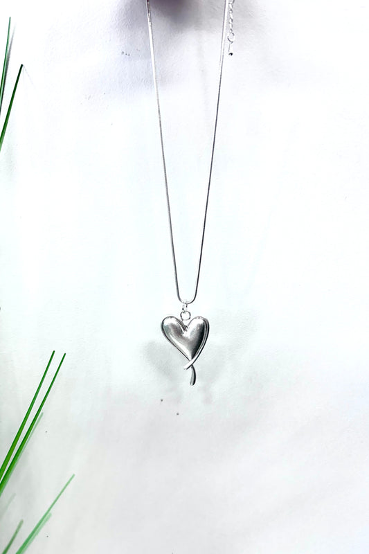 Short Heart Necklace - Silver