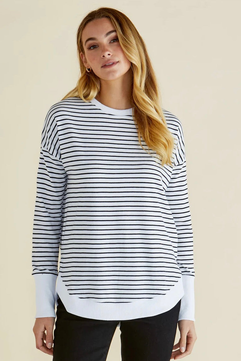 Lucy French Terry Sweat- Stripe