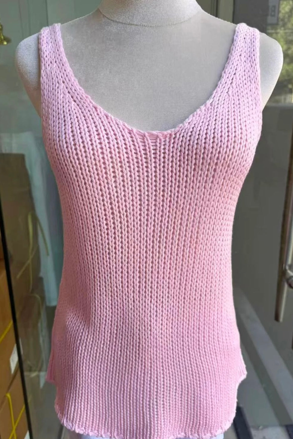 Cindy Knit Singlet - Pink