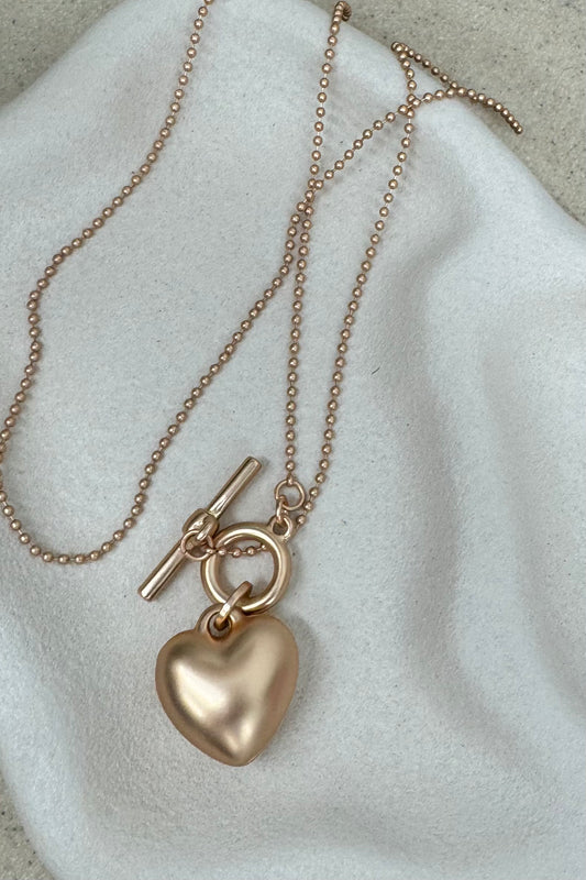 Bubble Heart Necklace - Rose Gold