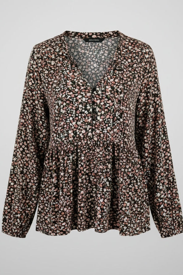 Sanctury Shirt - Black Floral