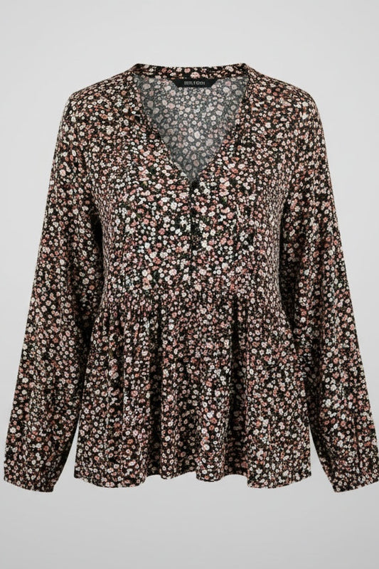Sanctury Shirt - Black Floral