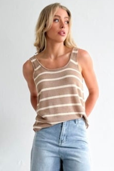 Stripe Knit Tank - Natural