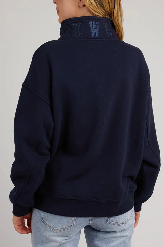 College Zip Crew- Navy