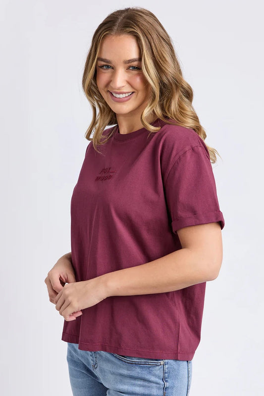 Huntleigh Oversized Tee- Wine