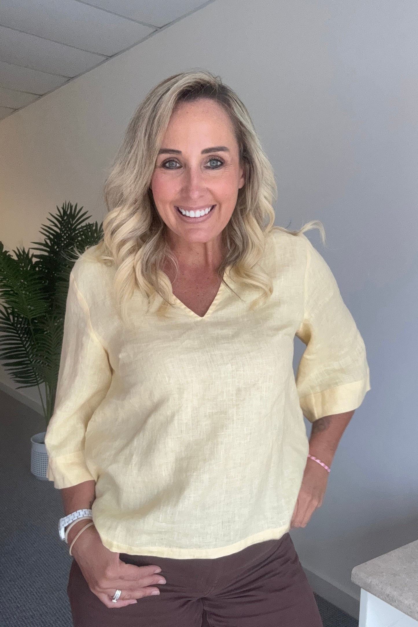 Butter Linen Top