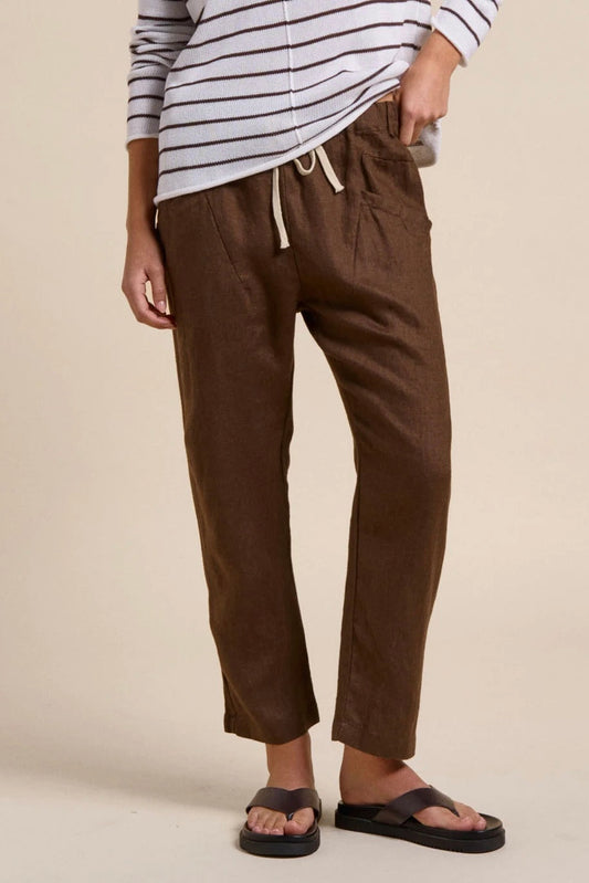 Luxe Linen Pant - Chocolate